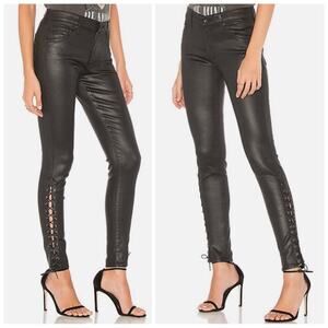 AG The Farrah Skinny High Rise Skinny Ankle Side Lace Jeans 30x29